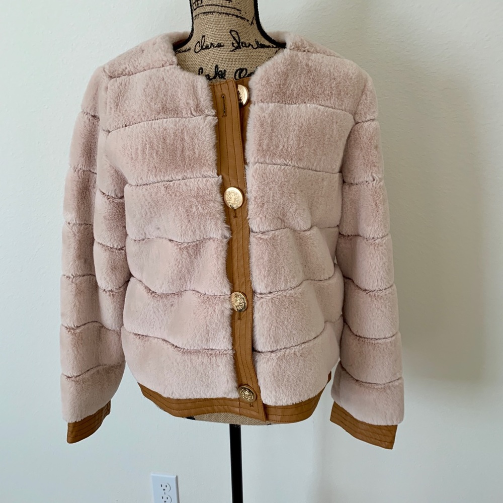 Beautiful!  Faux Fur Jacket! Dress it up or down!